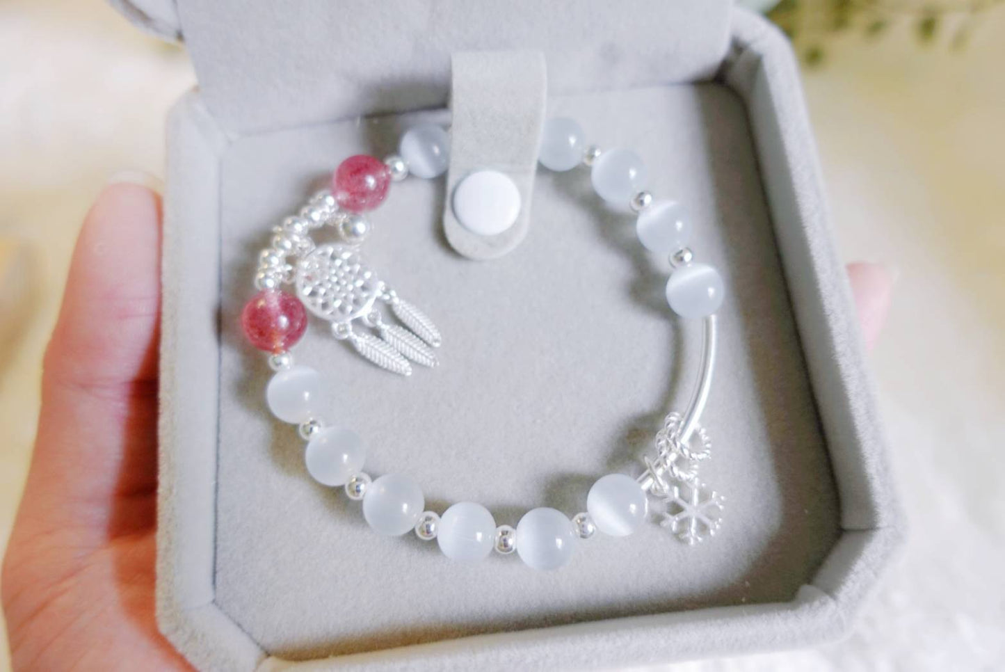 夢の女神クリスタルブレスレット(ブルー/ピンク)