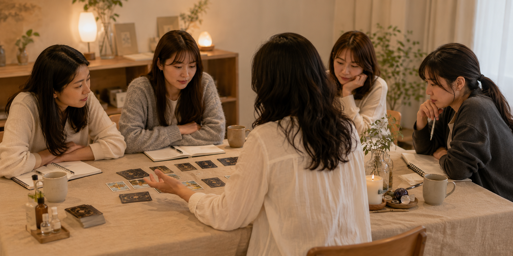 小班課堂中，老師與多位學員圍桌討論